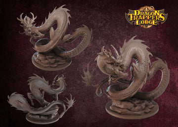 Fire Dragon Miniature | Tabletop RPG Miniature | Dragon Trappers Lodge | Roleplaying 3D Printed Fantasy Mini - 3DPrintDen