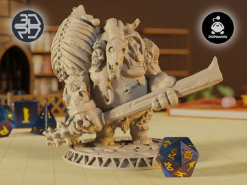 Ogre Giant Miniature | Tabletop RPG Miniature | Woodland Tribe | Roleplaying 3D Printed Fantasy Mini - 3DPrintDen