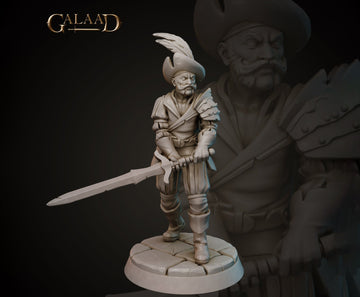 Mercenary Miniature | Tabletop RPG Miniature | Galaad Miniatures | Roleplaying 3D Printed Fantasy Mini - 3DPrintDen
