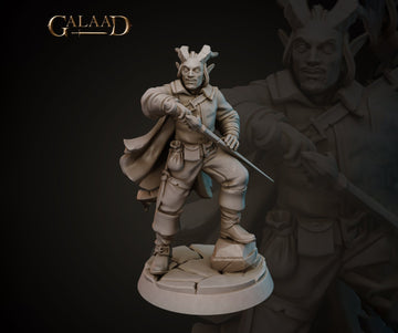 Tiefling Duelist Miniature | Tabletop RPG Miniature | Galaad Miniatures | Roleplaying 3D Printed Fantasy Mini - 3DPrintDen