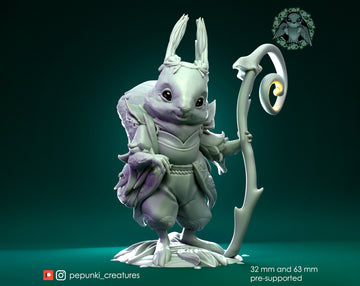 Squirrel Traveler Miniature | Tabletop RPG Miniature | Pepunki Creatures | Roleplaying 3D Printed Fantasy Mini - 3DPrintDen