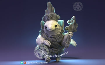 Pangolin Sorcerer Miniature | Tabletop RPG Miniature | Pepunki Creatures | Roleplaying 3D Printed Fantasy Mini - 3DPrintDen