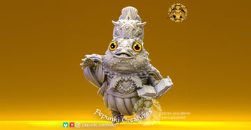 Lumpy Fish Mage Miniature | Tabletop RPG Miniature | Pepunki Creatures | Roleplaying 3D Printed Fantasy Mini - 3DPrintDen