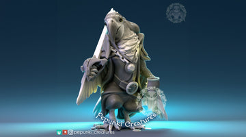 Macaw Pirate Miniature | Tabletop RPG Miniature | Pepunki Creatures | Roleplaying 3D Printed Fantasy Mini - 3DPrintDen