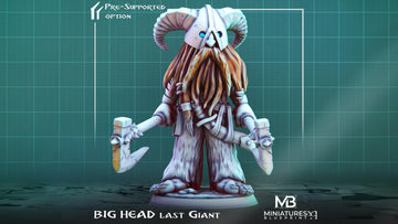 Last Giant Miniature, Big Head | Tabletop RPG Miniature | Miniatures Blueprint | Roleplaying 3D Printed Fantasy Mini - 3DPrintDen