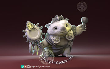 Wombat Wizard Miniature | Tabletop RPG Miniature | Pepunki Creatures | Roleplaying 3D Printed Fantasy Mini - 3DPrintDen