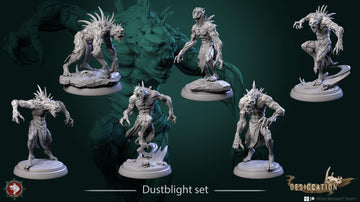 Dustblight Miniature | Tabletop RPG Miniature | White Werewolf Tavern | Roleplaying 3D Printed Fantasy Mini - 3DPrintDen