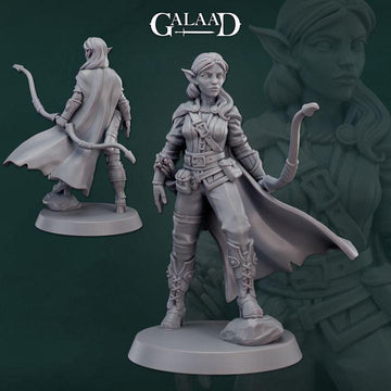 Female Elf Ranger Miniature | Tabletop RPG Miniature | Galaad Miniatures | Roleplaying 3D Printed Fantasy Mini - 3DPrintDen