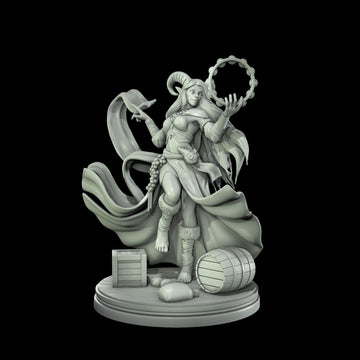 Female Tiefling Dancer Miniature | Tabletop RPG Miniature | Cosmondo | Roleplaying 3D Printed Fantasy Mini - 3DPrintDen