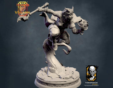 Female Tiefling Druid Miniature | Tabletop RPG Miniature | Javier Txiki Tejedor | Roleplaying 3D Printed Fantasy Mini - 3DPrintDen