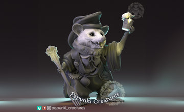 Tin Collecting Opossum Miniature | Tabletop RPG Miniature | Pepunki Creatures | Roleplaying 3D Printed Fantasy Mini - 3DPrintDen