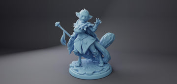 Female Tabaxi Cleric Miniature, Kizi | Twin Goddess Miniatures | Tabletop RPG Miniature | Roleplaying 3D Printed Fantasy Mini - 3DPrintDen