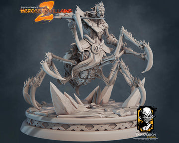 Drider Warrior Miniature | Tabletop RPG Miniature | Javier Txiki Tejedor | Roleplaying 3D Printed Fantasy Mini - 3DPrintDen