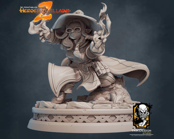 Female Halfling Wizard Miniature | Tabletop RPG Miniature | Javier Txiki Tejedor | Roleplaying 3D Printed Fantasy Mini - 3DPrintDen