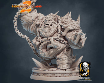 Demon Miniature | Tabletop RPG Miniature | Javier Txiki Tejedor | Roleplaying 3D Printed Fantasy Mini - 3DPrintDen