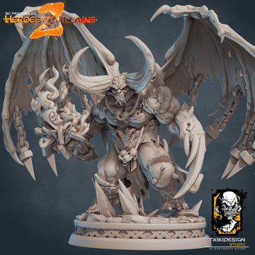 Demon Miniature | Tabletop RPG Miniature | Javier Txiki Tejedor | Roleplaying 3D Printed Fantasy Mini - 3DPrintDen