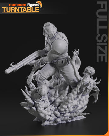 Doom Figurine | Video Game Figurine | Nomnom Miniatures | 3D Printed Display Miniature Fanart