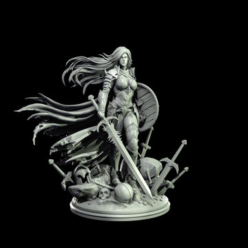 Female Paladin Miniature | Tabletop RPG Miniature | Cosmondo | Roleplaying 3D Printed Fantasy Mini - 3DPrintDen