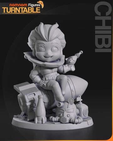 Chibi Nuka Girl Figurine | Video Game Figurine | Nomnom Miniatures | 3D Printed Display Miniature Fanart