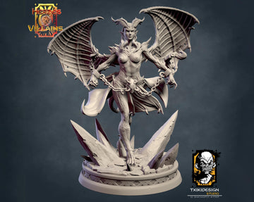 Succubus Miniature | Tabletop RPG Miniature | Javier Txiki Tejedor | Roleplaying 3D Printed Fantasy Mini - 3DPrintDen