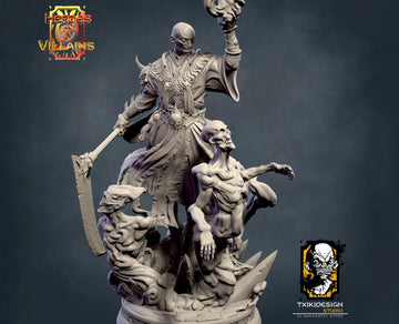 Necromancer Miniature | Tabletop RPG Miniature | Javier Txiki Tejedor | Roleplaying 3D Printed Fantasy Mini - 3DPrintDen