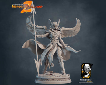 Valkyrie Miniature | Tabletop RPG Miniature | Javier Txiki Tejedor | Roleplaying 3D Printed Fantasy Mini - 3DPrintDen