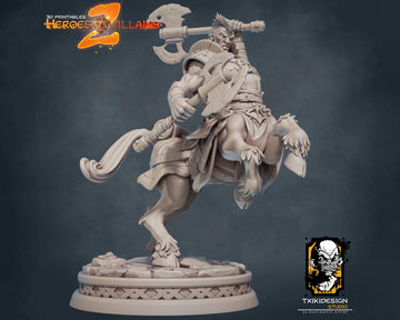 Centaur Warrior Miniature | Tabletop RPG Miniature | Javier Txiki Tejedor | Roleplaying 3D Printed Fantasy Mini - 3DPrintDen