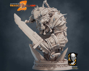 Bugbear Bandit Miniature | Tabletop RPG Miniature | Javier Txiki Tejedor | Roleplaying 3D Printed Fantasy Mini - 3DPrintDen