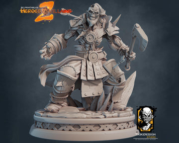Undead Warrior Miniature | Tabletop RPG Miniature | Javier Txiki Tejedor | Roleplaying 3D Printed Fantasy Mini - 3DPrintDen