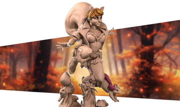 Squirrelfolk Miniature, Doreen | Tabletop RPG Miniature | Bite the Bullet | Roleplaying 3D Printed Fantasy Mini - 3DPrintDen