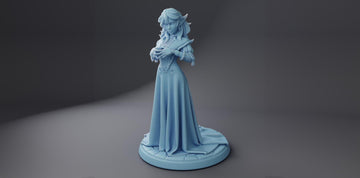 Female Drow Noble Miniature, Felynril | Twin Goddess Miniatures | Tabletop RPG Miniature | Roleplaying 3D Printed Fantasy Mini - 3DPrintDen