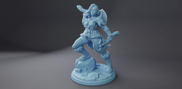 Female Orc Barbarian Miniature, Mayarra | Twin Goddess Miniatures | Tabletop RPG Miniature | Roleplaying 3D Printed Fantasy Mini - 3DPrintDen