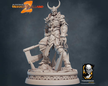 Death Knight Miniature | Tabletop RPG Miniature | Javier Txiki Tejedor | Roleplaying 3D Printed Fantasy Mini - 3DPrintDen