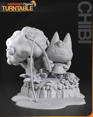 Chibi Ankha Figurine | Video Game Figurine | Nomnom Miniatures | 3D Printed Display Miniature Fanart
