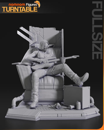 Johnny Silverhand Figurine | Video Game Figurine | Nomnom Miniatures | 3D Printed Display Miniature Fanart