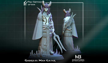 Man Eater Miniature, Gabrilus | Tabletop RPG Miniature | Miniatures Blueprint | Roleplaying 3D Printed Fantasy Mini - 3DPrintDen