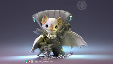 Honduran White Bat Butler Miniature | Tabletop RPG Miniature | Pepunki Creatures | Roleplaying 3D Printed Fantasy Mini - 3DPrintDen