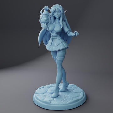 Female Elf Miniature, Ivy | Twin Goddess Miniatures | Tabletop RPG Miniature | Roleplaying 3D Printed Fantasy Mini - 3DPrintDen