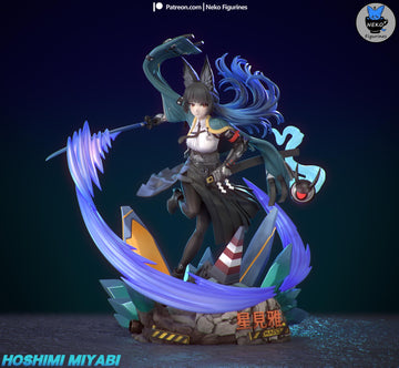 Hoshimi Miyabi Figurine | Video Game Figurine | Neko Figurines | 3D Printed Display Miniature Fanart