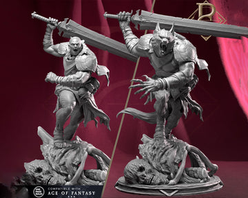 Werewolf Miniature, Mat'Ador | Tabletop RPG Miniature | Parasite Collectibles | Roleplaying 3D Printed Fantasy Mini - 3DPrintDen