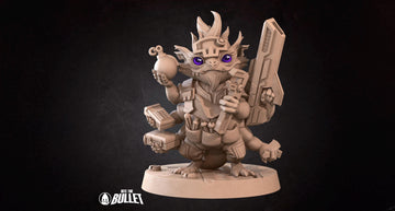 Furblin Mechanic Miniature | Tabletop RPG Miniature | Bite the Bullet | Roleplaying 3D Printed Fantasy Mini - 3DPrintDen