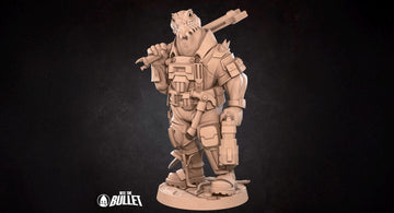 Space Lizard Mechanic Miniature | Tabletop RPG Miniature | Bite the Bullet | Roleplaying 3D Printed Fantasy Mini - 3DPrintDen