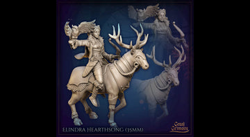 Female Forest Ranger Miniature, Elindra Hearthsong | Tabletop RPG Miniature | Great Grimoire | Roleplaying 3D Printed Fantasy Mini - 3DPrintDen