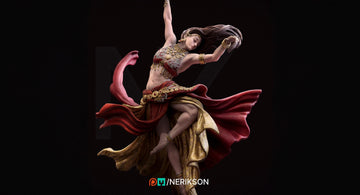 Gypsy Dancer Miniature, Sound of Night | Tabletop RPG Miniature | Nerikson | Roleplaying 3D Printed Fantasy Mini - 3DPrintDen