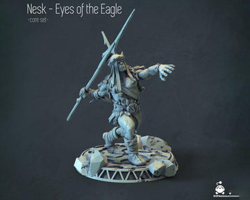 Tribal Hunter Miniature, Nesk | Tabletop RPG Miniature | Woodland Tribe | Roleplaying 3D Printed Fantasy Mini - 3DPrintDen