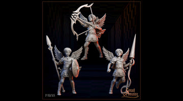 Pawns Miniature | Tabletop RPG Miniature | Great Grimoire | Roleplaying 3D Printed Fantasy Mini - 3DPrintDen