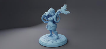 Female Halfling Warlock Miniature, Hadrey | Twin Goddess Miniatures | Tabletop RPG Miniature | Roleplaying 3D Printed Fantasy Mini - 3DPrintDen