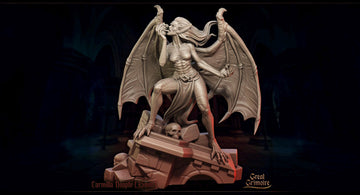 Female Vampire Miniature, Carmilla Noapte | Tabletop RPG Miniature | Great Grimoire | Roleplaying 3D Printed Fantasy Mini - 3DPrintDen