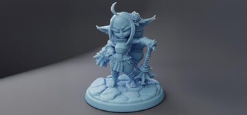 Female Goblin Miniature, Thistle | Twin Goddess Miniatures | Tabletop RPG Miniature | Roleplaying 3D Printed Fantasy Mini - 3DPrintDen