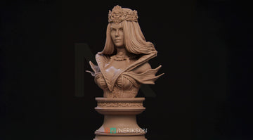 Queen of Spades Bust | Tabletop RPG Miniature | Nerikson | Roleplaying 3D Printed Fantasy Mini - 3DPrintDen